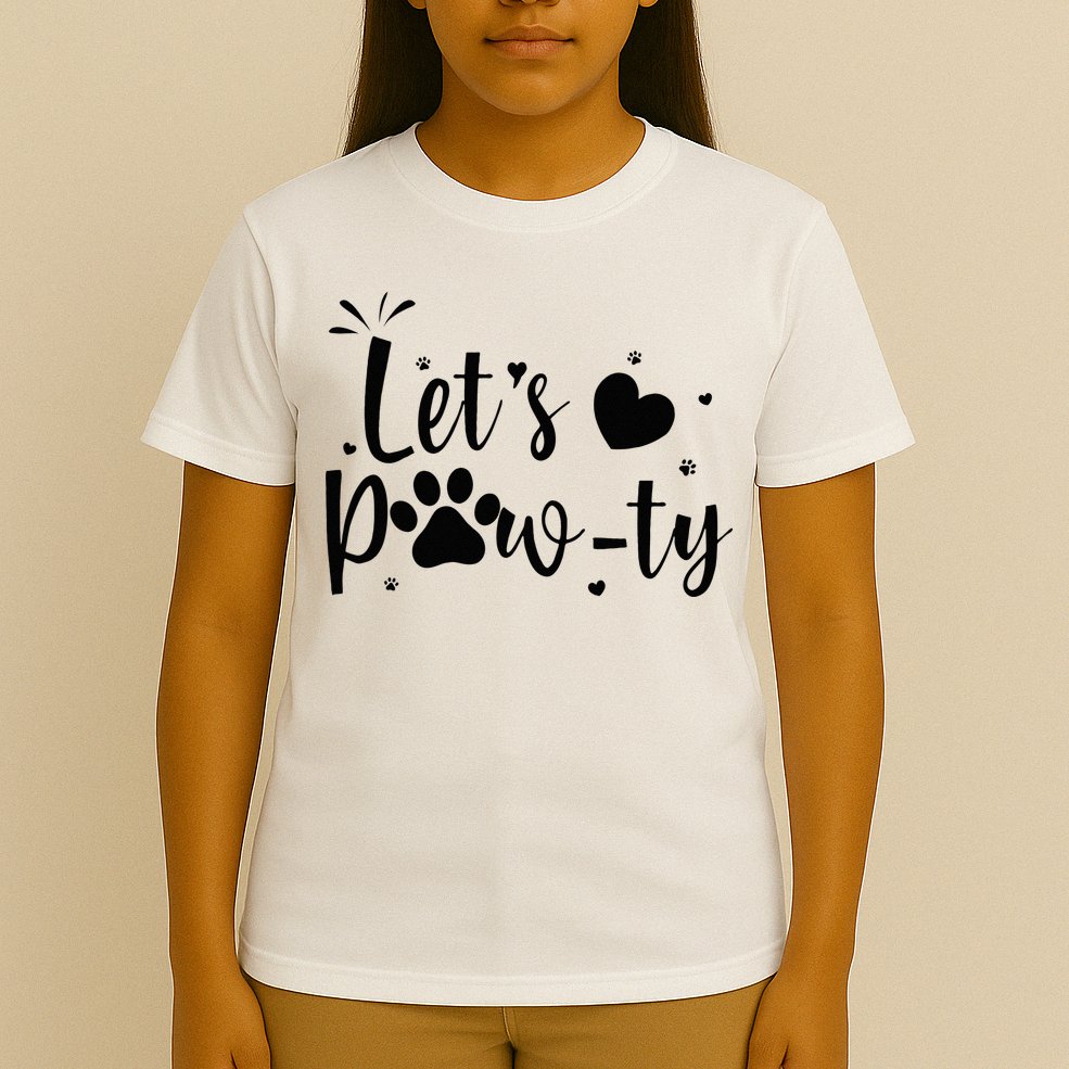 q6bA Funny Let's Pawty Dog Birthday Dog Mom Birthday Party T-Shirt