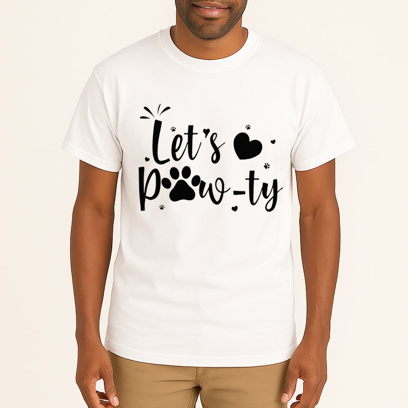 q6bA Funny Let's Pawty Dog Birthday Dog Mom Birthday Party Tall T-Shirt