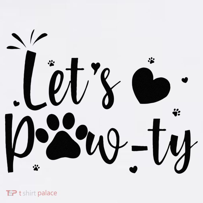 q6bA Funny Let's Pawty Dog Birthday Dog Mom Birthday Party Premium T-Shirt