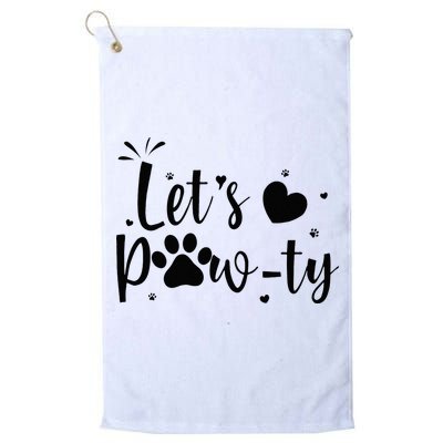 q6bA Funny Let's Pawty Dog Birthday Dog Mom Birthday Party Golf Towel