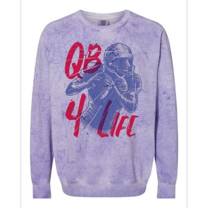 Quarterback For Life Football Player Colorblast Crewneck Sweatshirt