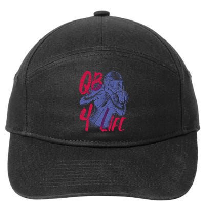 Quarterback For Life Football Player 7-Panel Snapback Hat
