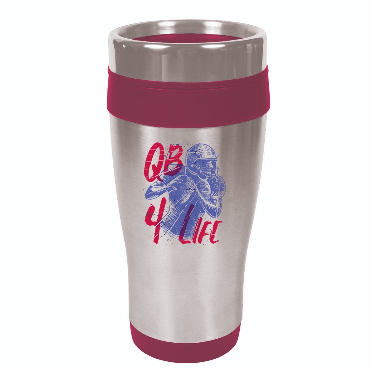 Quarterback For Life Football Player 16oz Travel Tumbler