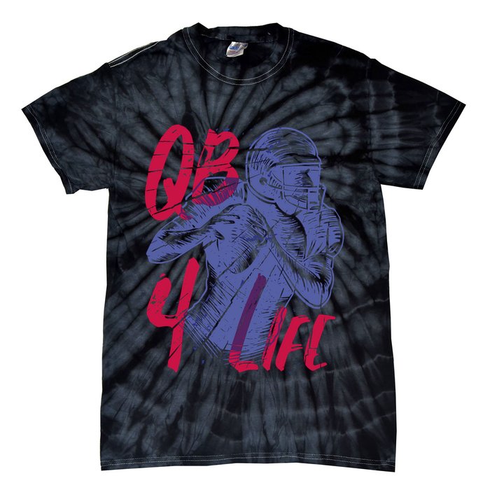 Quarterback For Life Football Player Tie-Dye T-Shirt
