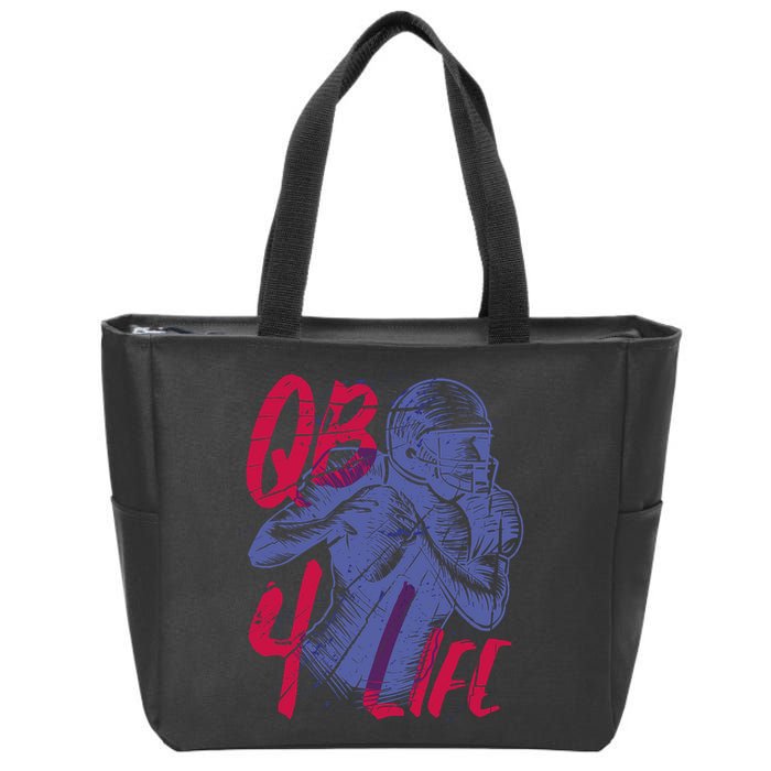 Quarterback For Life Football Player Zip Tote Bag
