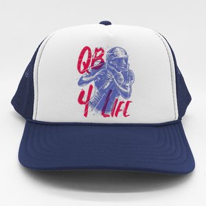 Quarterback For Life Football Player Trucker Hat