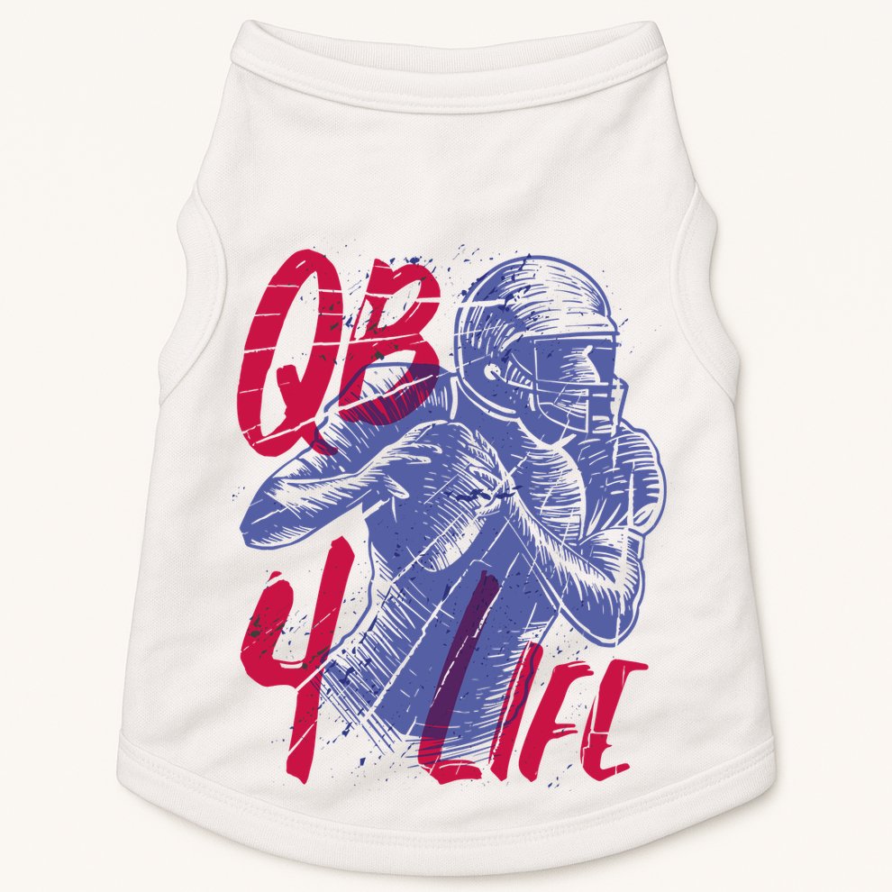 Quarterback For Life Football Player Doggie Tank