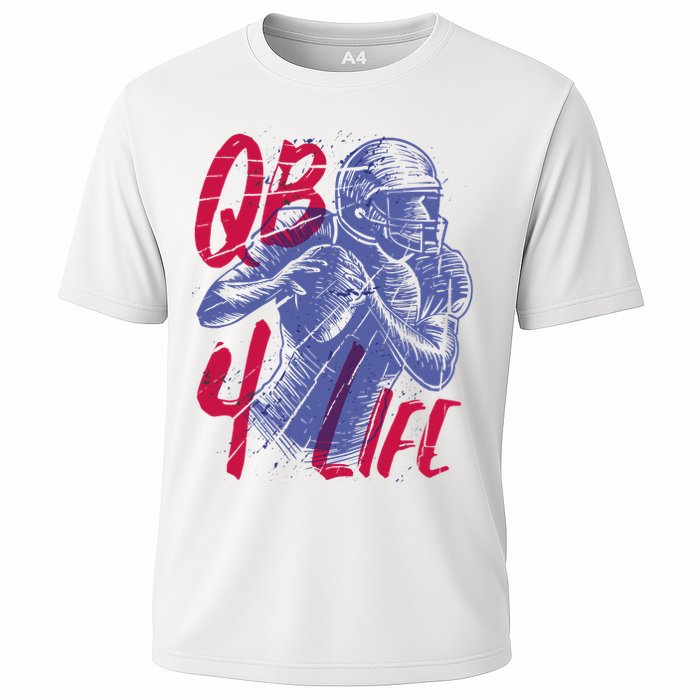 Quarterback For Life Football Player Cooling Performance Crew T-Shirt