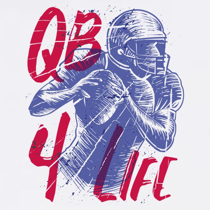 Quarterback For Life Football Player Cooling Performance Crew T-Shirt