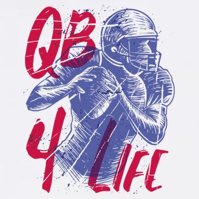 Quarterback For Life Football Player T-Shirt