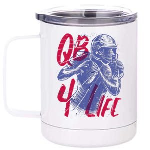 Quarterback For Life Football Player 12 oz Stainless Steel Tumbler Cup