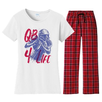 Quarterback For Life Football Player Women's Flannel Pajama Set