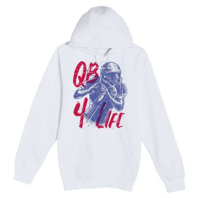 Quarterback For Life Football Player Premium Pullover Hoodie