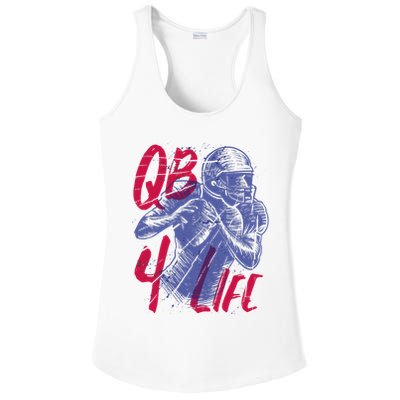 Quarterback For Life Football Player Ladies PosiCharge Competitor Racerback Tank
