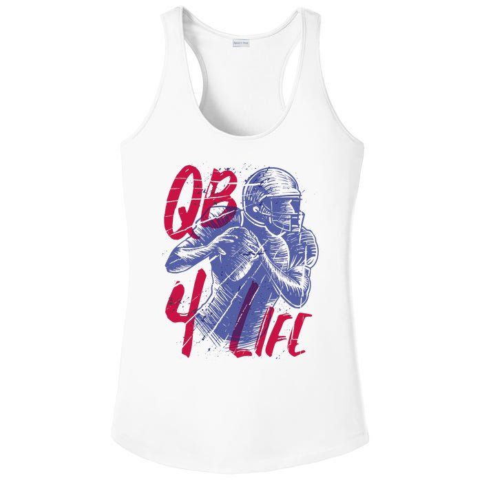 Quarterback For Life Football Player Ladies PosiCharge Competitor Racerback Tank