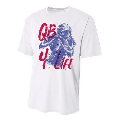 Quarterback For Life Football Player Performance Sprint T-Shirt