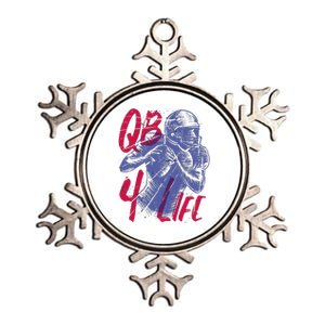 Quarterback For Life Football Player Metallic Star Ornament