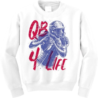 Quarterback For Life Football Player Kids Sweatshirt