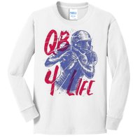 Quarterback For Life Football Player Kids Long Sleeve Shirt