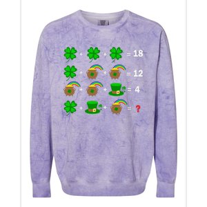 Quiz Funny Math Teacher Patricks Day Colorblast Crewneck Sweatshirt