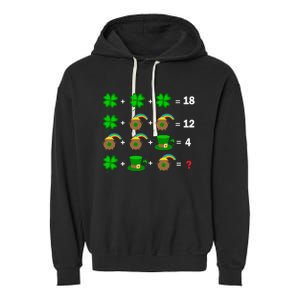 Quiz Funny Math Teacher Patricks Day Garment-Dyed Fleece Hoodie