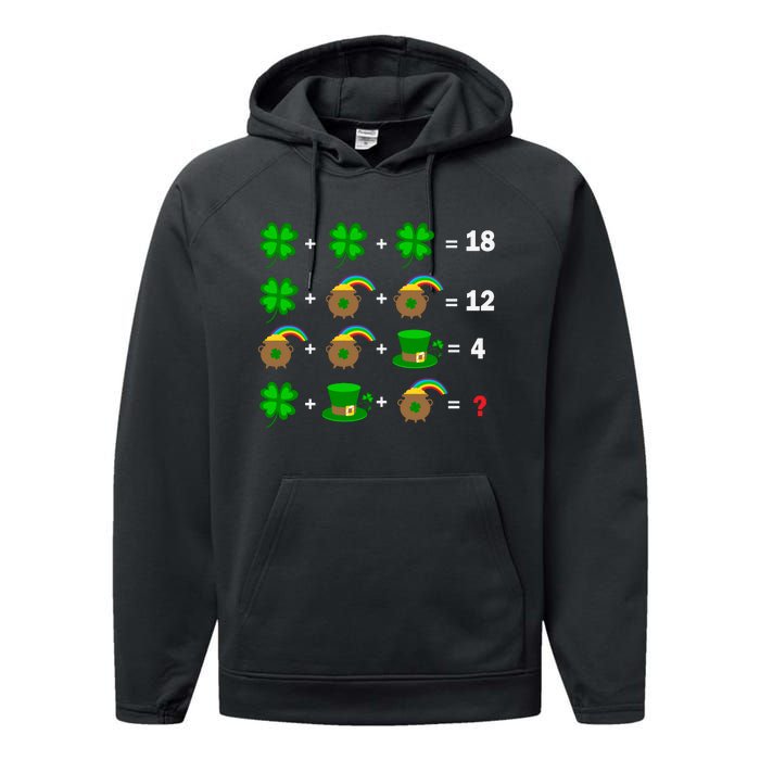 Quiz Funny Math Teacher Patricks Day Performance Fleece Hoodie