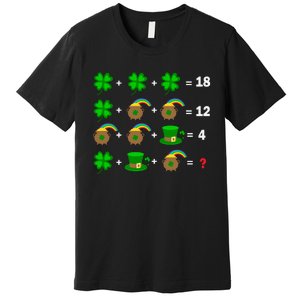 Quiz Funny Math Teacher Patricks Day Premium T-Shirt