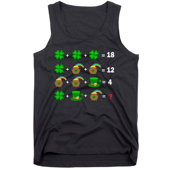 Quiz Funny Math Teacher Patricks Day Tank Top