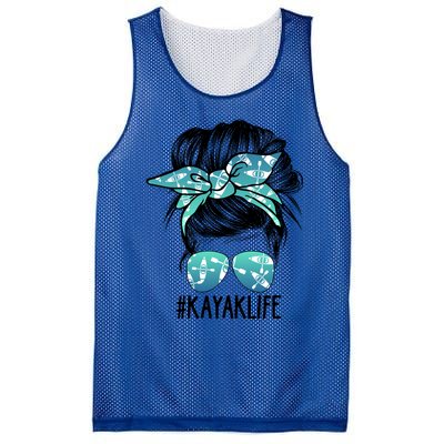 Q6m0 Funny Messy Bun Kayak Mom Kayaking Boating Lover Gift Mesh Reversible Basketball Jersey Tank