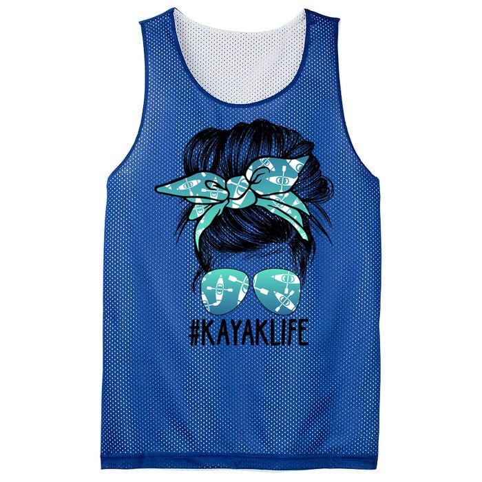 Q6m0 Funny Messy Bun Kayak Mom Kayaking Boating Lover Gift Mesh Reversible Basketball Jersey Tank