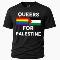 Queers For Palestine Cooling Performance Crew T-Shirt
