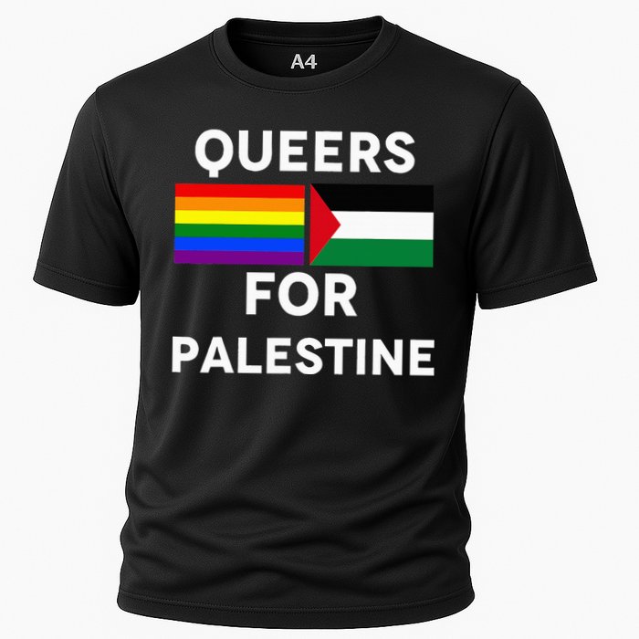 Queers For Palestine Cooling Performance Crew T-Shirt