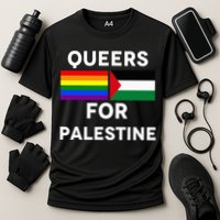 Queers For Palestine Cooling Performance Crew T-Shirt