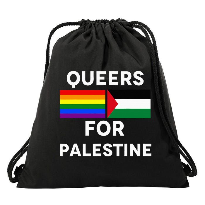 Queers For Palestine Drawstring Bag
