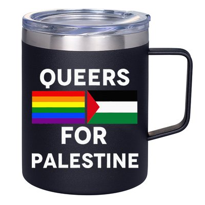 Queers For Palestine 12oz Stainless Steel Coffee Mug