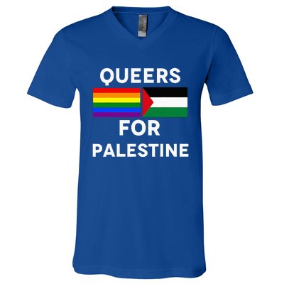 Queers For Palestine V-Neck T-Shirt