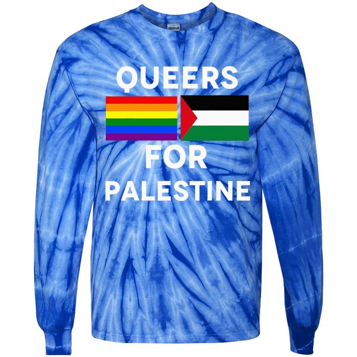 Queers For Palestine Tie-Dye Long Sleeve Shirt