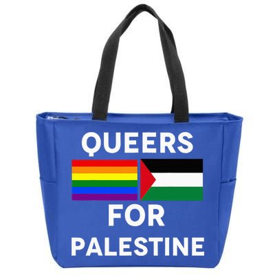 Queers For Palestine Zip Tote Bag