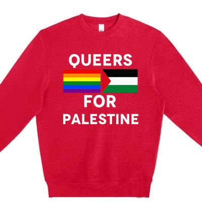 Queers For Palestine Premium Crewneck Sweatshirt