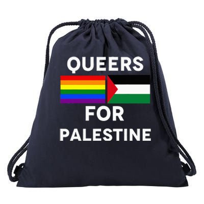 Queers For Palestine Drawstring Bag