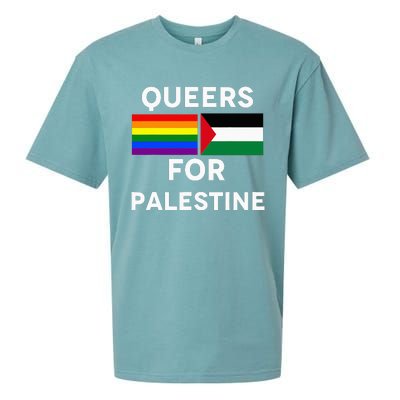 Queers For Palestine Sueded Cloud Jersey T-Shirt