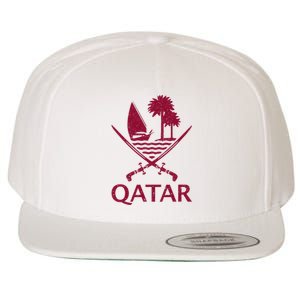 Qatar Flag Qatari Emblem Arms Wool Snapback Cap