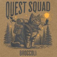 Quest Fantasy Squad Broccoli Funny Cat Cotton Canvas Backpack
