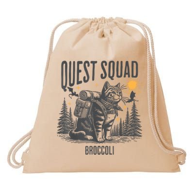 Quest Fantasy Squad Broccoli Funny Cat Drawstring Bag