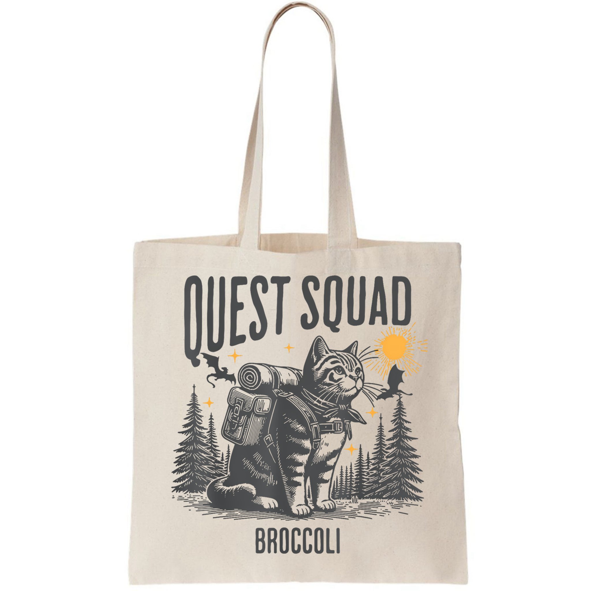 Quest Fantasy Squad Broccoli Funny Cat Bag