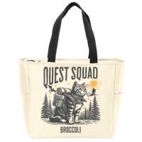 Quest Fantasy Squad Broccoli Funny Cat Zip Tote Bag