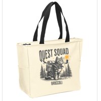 Quest Fantasy Squad Broccoli Funny Cat Zip Tote Bag