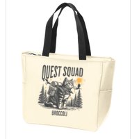 Quest Fantasy Squad Broccoli Funny Cat Zip Tote Bag