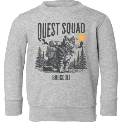 Quest Fantasy Squad Broccoli Funny Cat Toddler Sweatshirt