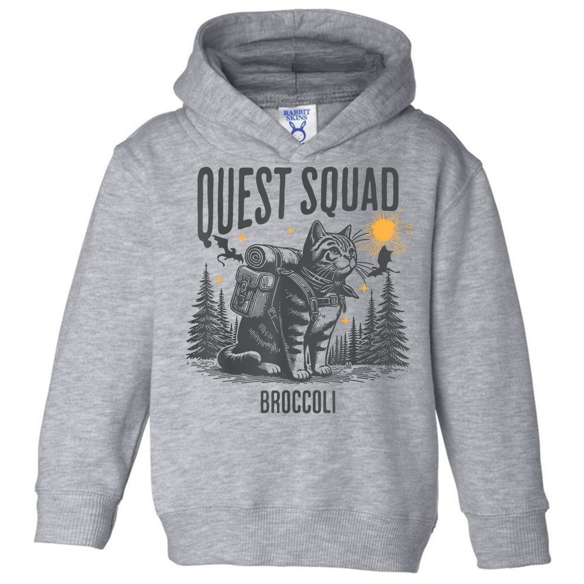Quest Fantasy Squad Broccoli Funny Cat Toddler Hoodie